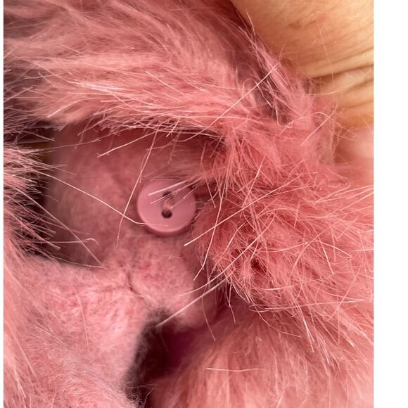 Kate Spade Tulip Pink Faux Fur Collar Crystal Button Front Wool Blend Coat sz 2 - Picture 6 of 11